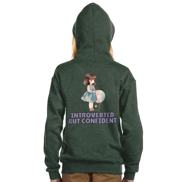 Introverted but Confident Kids' Full-Zip Hoodie - Little Girl Hooded Sweatshirt - Graphic Kids' Hoodie