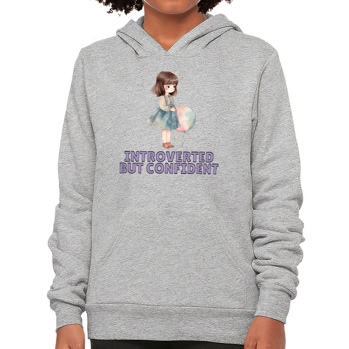 Introverted but Confident Kids' Sponge Fleece Hoodie - Little Girl Kids' Hoodie - Graphic Hoodie for Kids