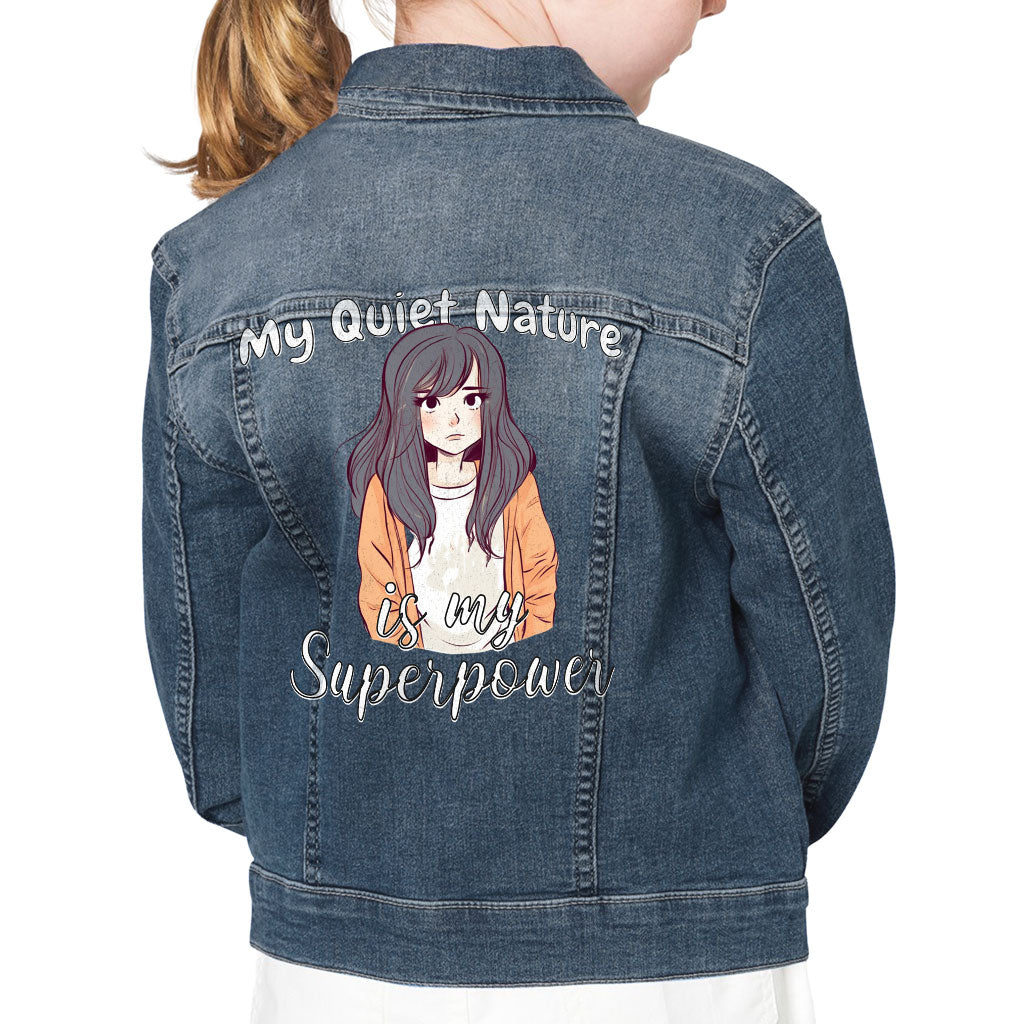 My Quiet Nature Kids' Denim Jacket - Beautiful Jean Jacket - Unique Denim Jacket for Kids