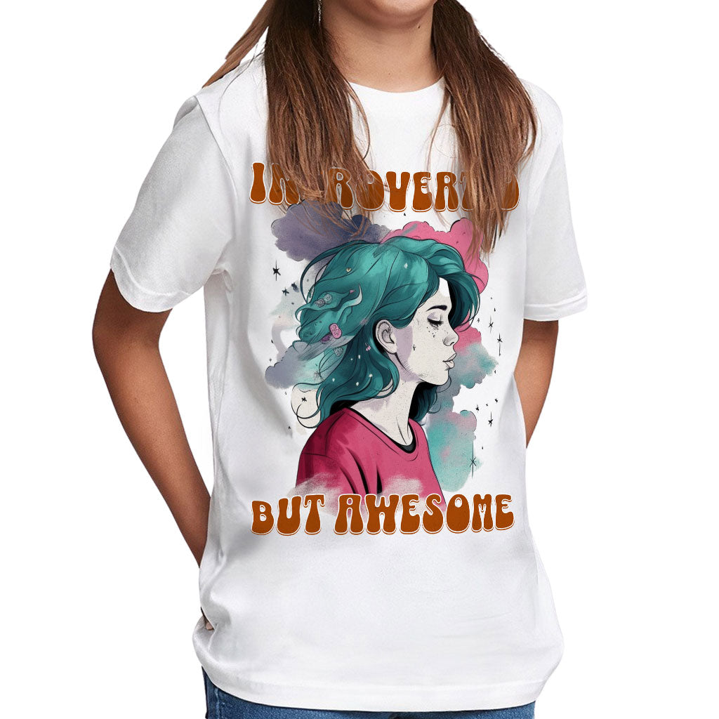 Introverted but Awesome Kids' Classic Fit T-Shirt - Watercolor T-Shirt - Graphic Classic Fit Tee
