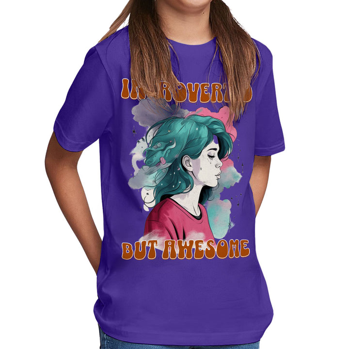Introverted but Awesome Kids' Classic Fit T-Shirt - Watercolor T-Shirt - Graphic Classic Fit Tee