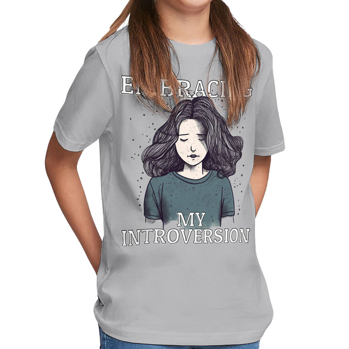 Embracing My Introversion Kids' Classic Fit T-Shirt - Cute Print T-Shirt - Printed Classic Fit Tee