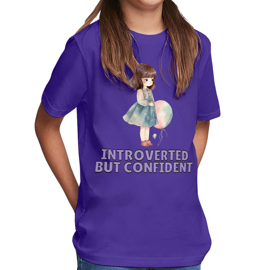 Introverted but Confident Kids' Classic Fit T-Shirt - Little Girl T-Shirt - Graphic Classic Fit Tee