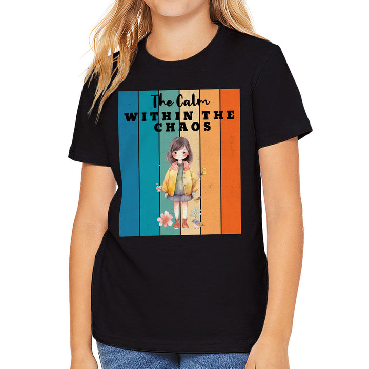 The Calm Within the Chaos Kids' T-Shirt - Flower Girl T-Shirt - Art Tee Shirt for Kids