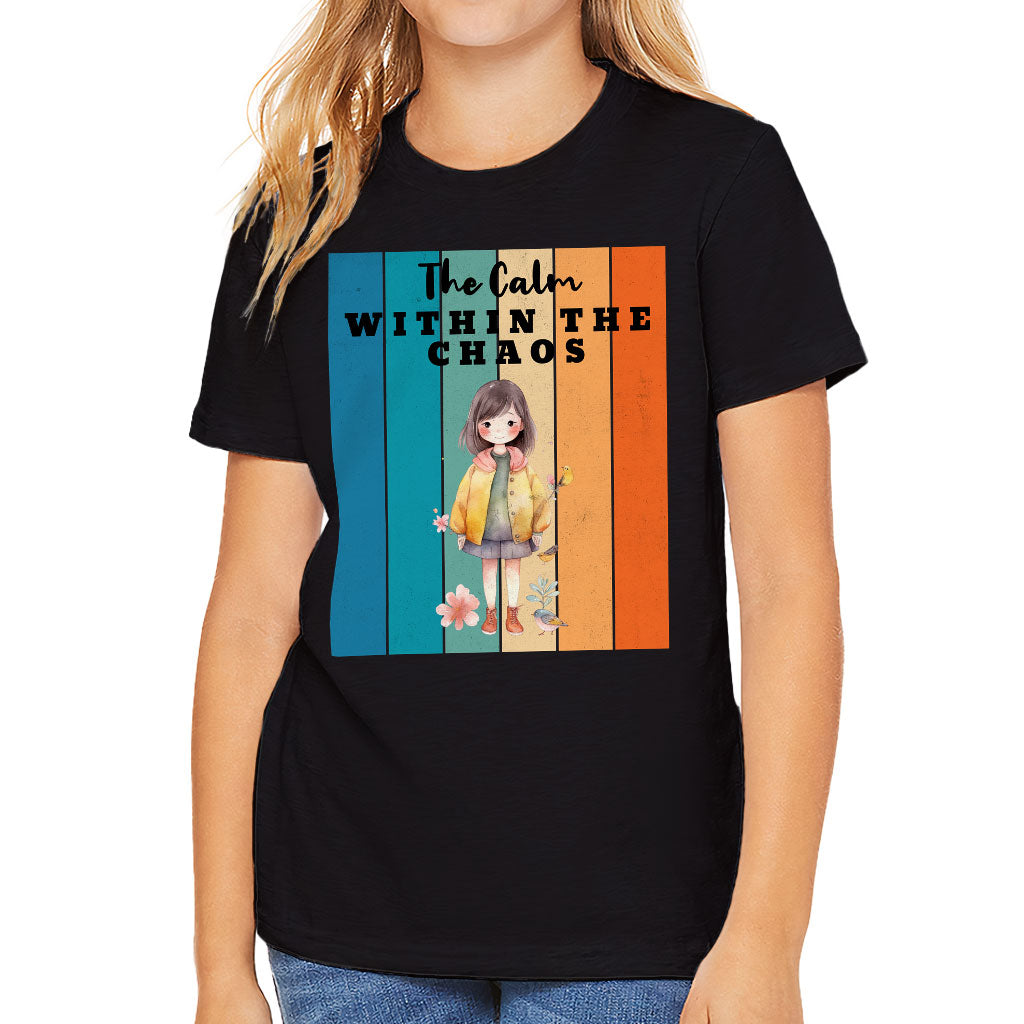 The Calm Within the Chaos Kids' T-Shirt - Flower Girl T-Shirt - Art Tee Shirt for Kids