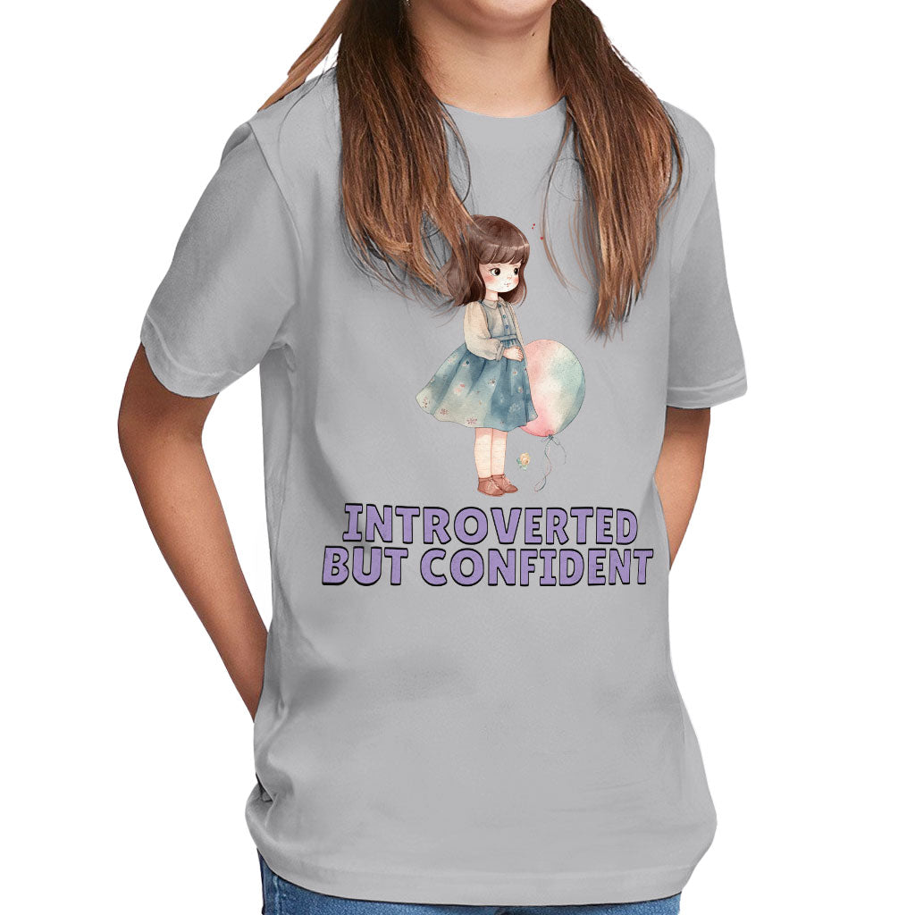 Introverted but Confident Kids' Classic Fit T-Shirt - Little Girl T-Shirt - Graphic Classic Fit Tee