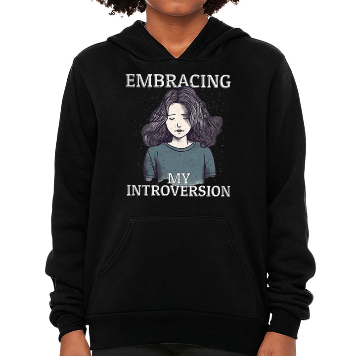 Embracing My Introversion Kids' Sponge Fleece Hoodie - Cute Print Kids' Hoodie - Printed Hoodie for Kids