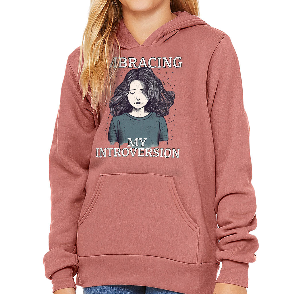 Embracing My Introversion Kids' Sponge Fleece Hoodie - Cute Print Kids' Hoodie - Printed Hoodie for Kids
