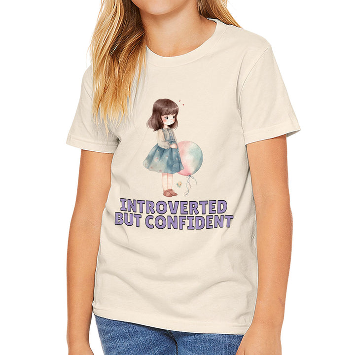 Introverted but Confident Kids' T-Shirt - Little Girl T-Shirt - Graphic Tee Shirt for Kids