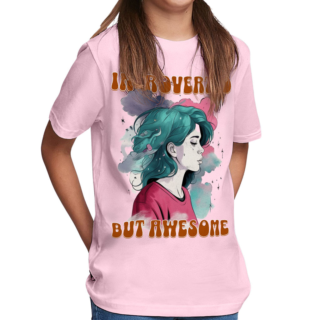 Introverted but Awesome Kids' Classic Fit T-Shirt - Watercolor T-Shirt - Graphic Classic Fit Tee