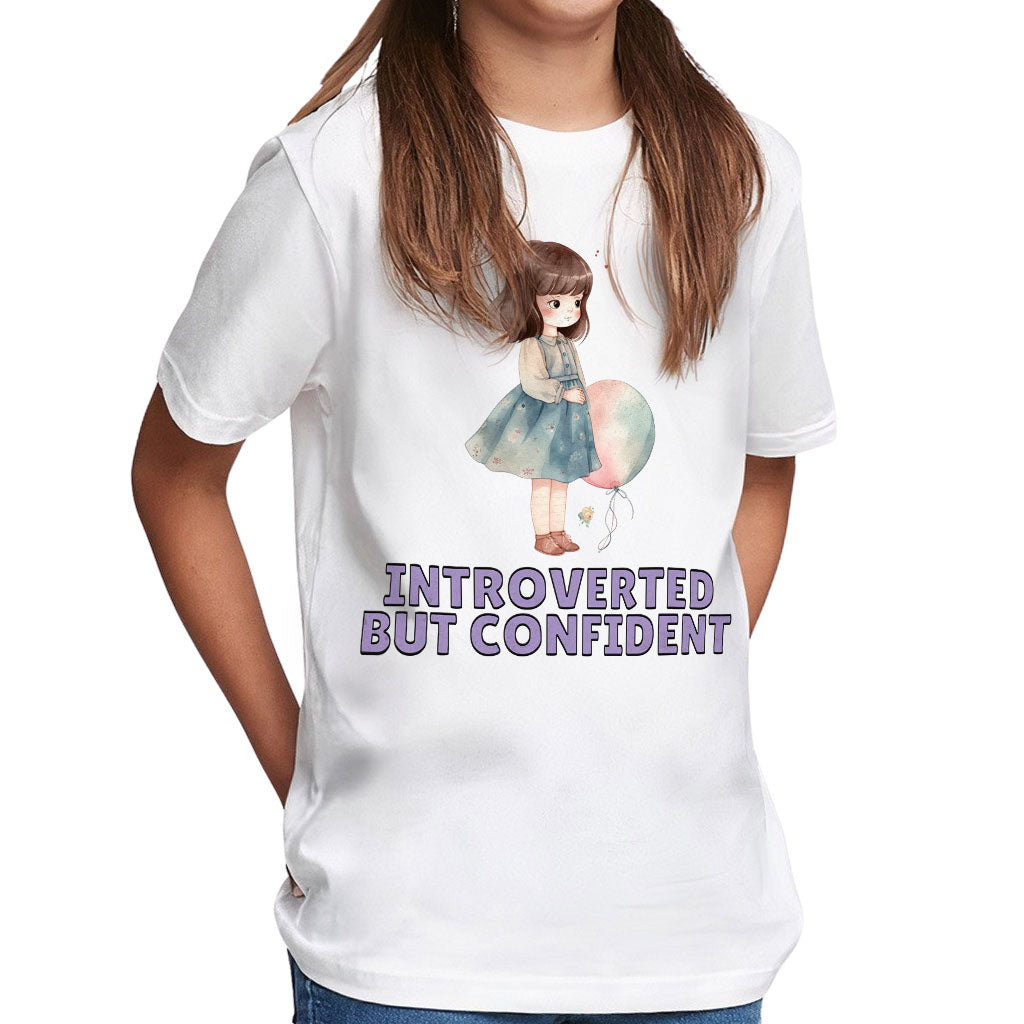 Introverted but Confident Kids' Classic Fit T-Shirt - Little Girl T-Shirt - Graphic Classic Fit Tee