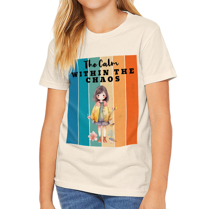 The Calm Within the Chaos Kids' T-Shirt - Flower Girl T-Shirt - Art Tee Shirt for Kids