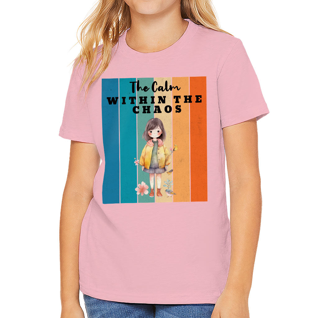 The Calm Within the Chaos Kids' T-Shirt - Flower Girl T-Shirt - Art Tee Shirt for Kids