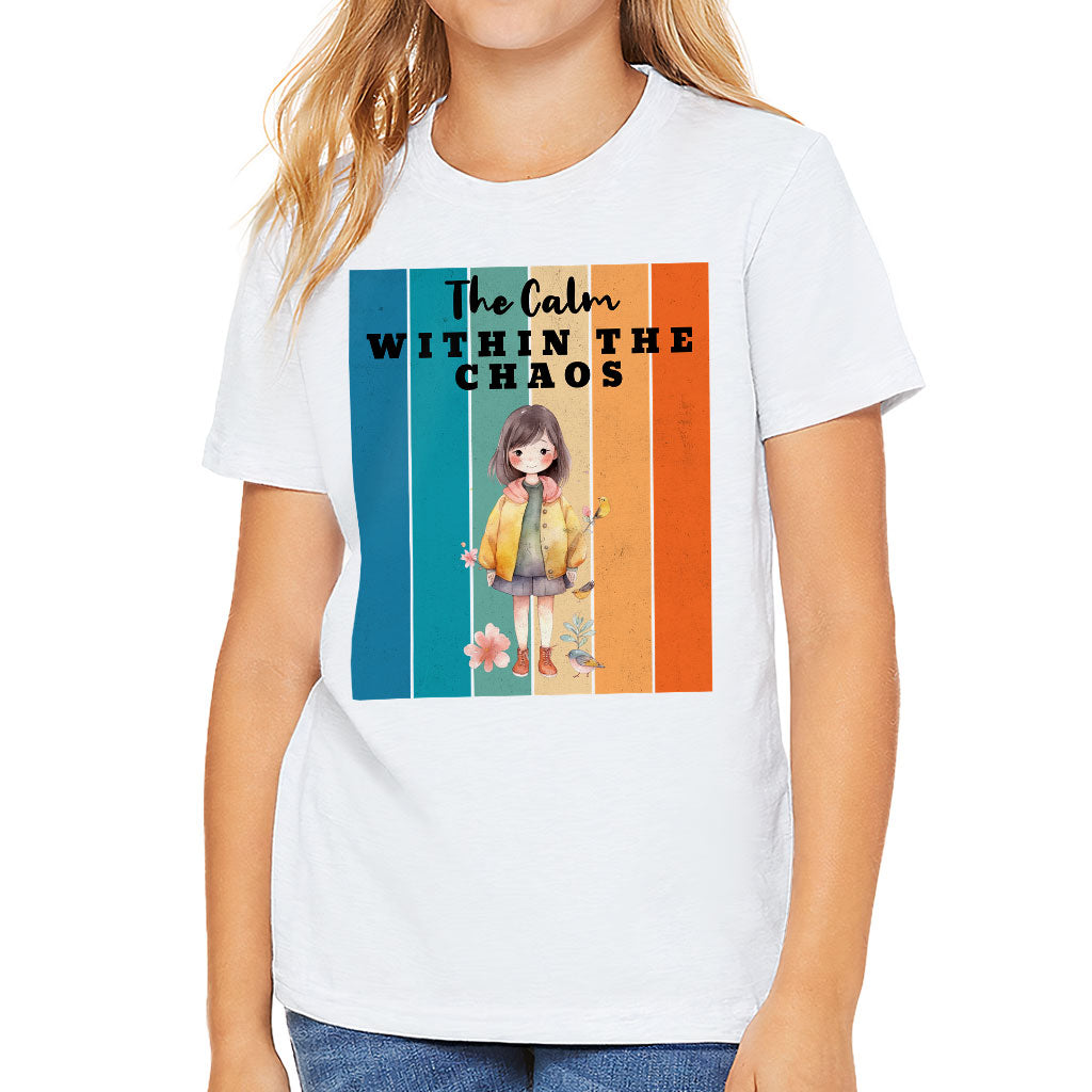 The Calm Within the Chaos Kids' T-Shirt - Flower Girl T-Shirt - Art Tee Shirt for Kids