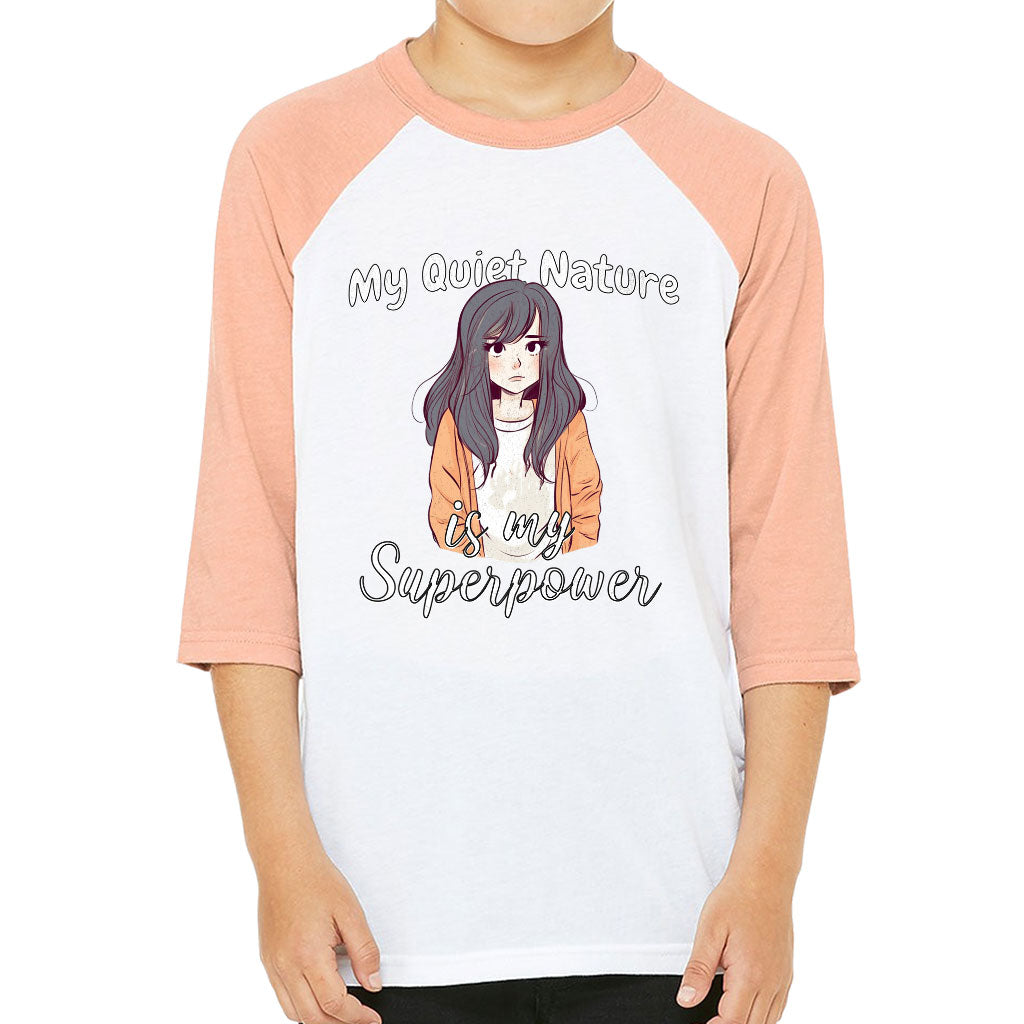 My Quiet Nature Kids' Baseball T-Shirt - Beautiful 3/4 Sleeve T-Shirt - Unique Baseball Tee