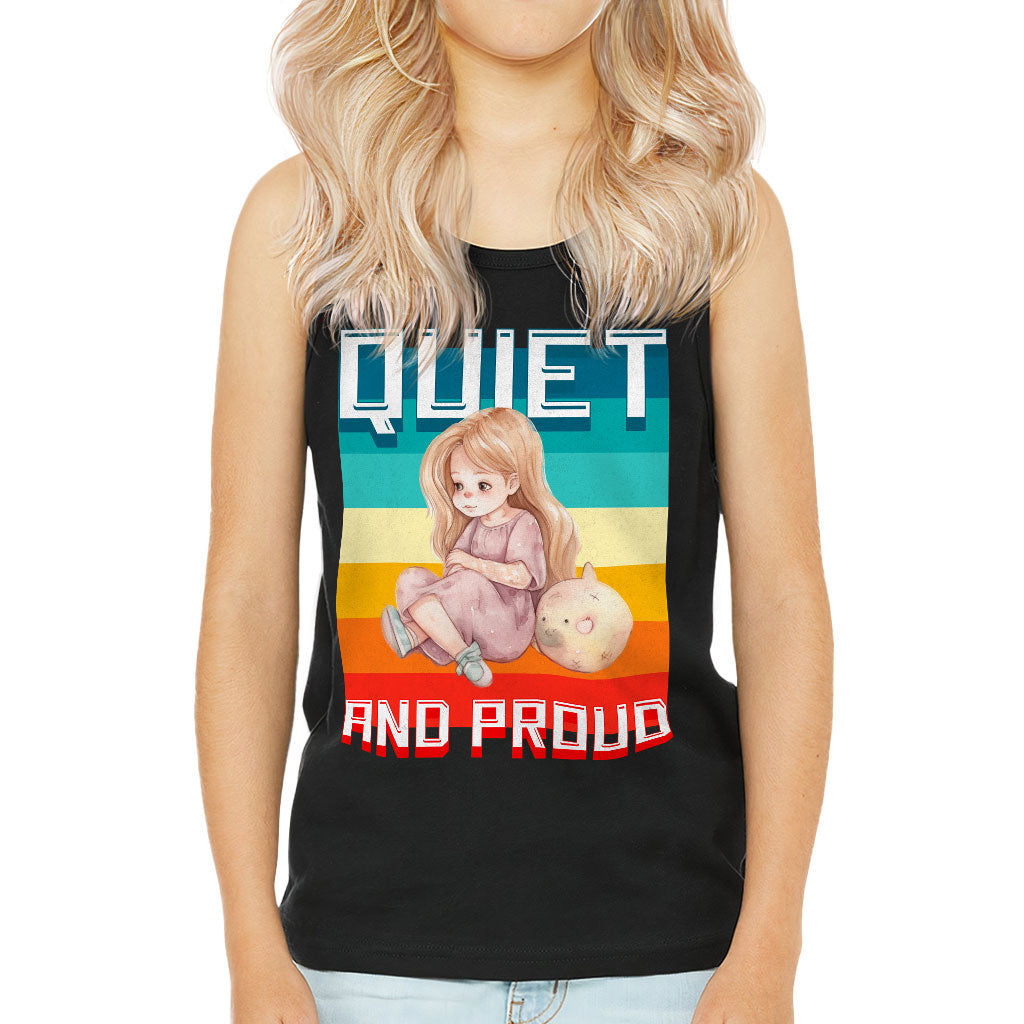 Quiet and Proud Kids' Jersey Tank - Cute Girl Sleeveless T-Shirt - Printed Kids' Tank Top