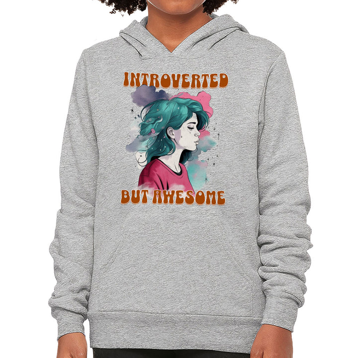 Introverted but Awesome Kids' Sponge Fleece Hoodie - Watercolor Kids' Hoodie - Graphic Hoodie for Kids