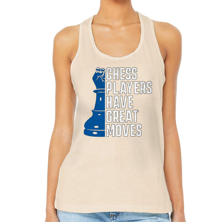 Chess Players Women's Racerback Tank - Cool Design Tank Top - Word Design Workout Tank