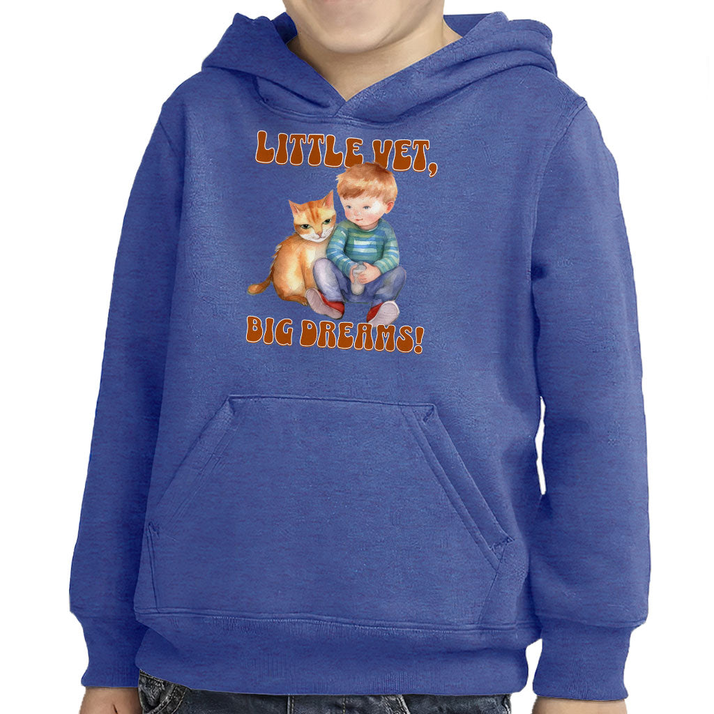 Little Vet Big Dream Toddler Pullover Hoodie - Cat Sponge Fleece Hoodie - Animal Lover Hoodie for Kids