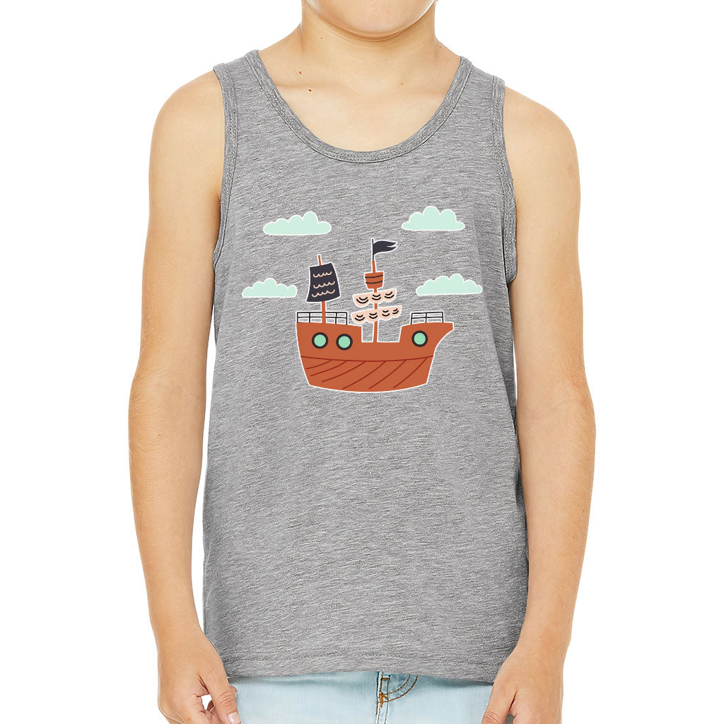 Pirate Ship Kids' Jersey Tank - Themed Sleeveless T-Shirt - Bright Art Kids' Tank Top