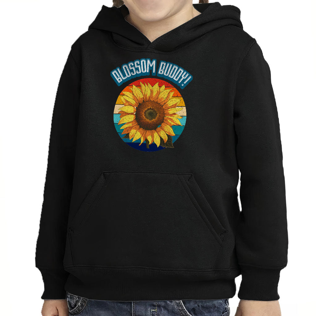 Blossom Buddy Toddler Pullover Hoodie - Flower Sponge Fleece Hoodie - Plant Hoodie for Kids