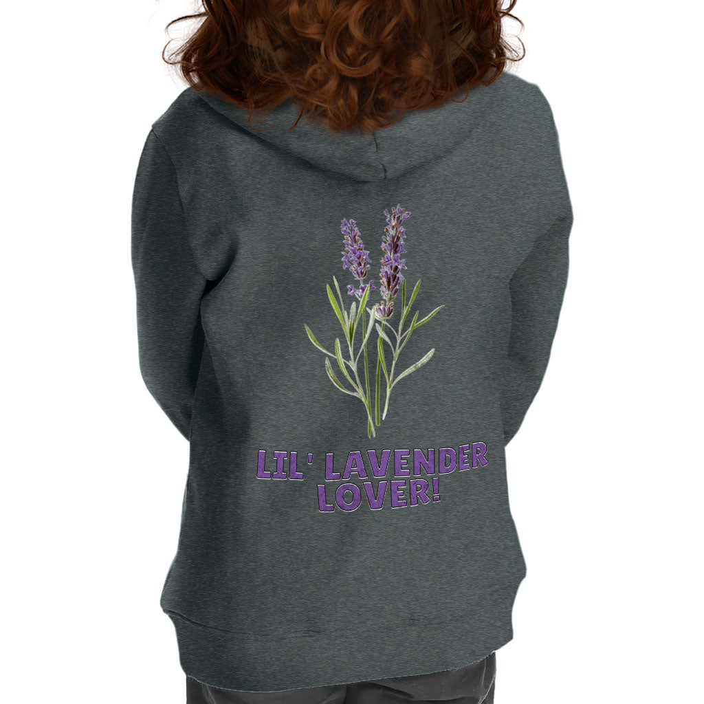 Lil' Lavender Lover Toddler Full-Zip Hoodie - Flower Themed Toddler Hoodie - Graphic Kids' Hoodie