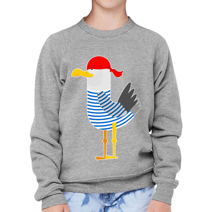 Bird Pirate Kids' Raglan Sweatshirt - Cool Sponge Fleece Sweatshirt - Printed Sweatshirt