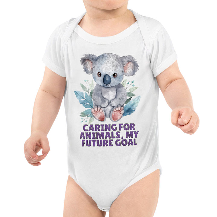 Caring for Animals Baby Jersey Onesie - Coala Baby Bodysuit - Cute Baby One-Piece