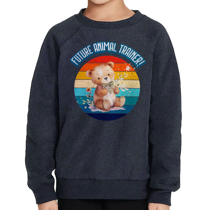 Future Animal Trainer Toddler Raglan Sweatshirt - Teddy Bear Sponge Fleece Sweatshirt - Printed Kids' Sweatshirt