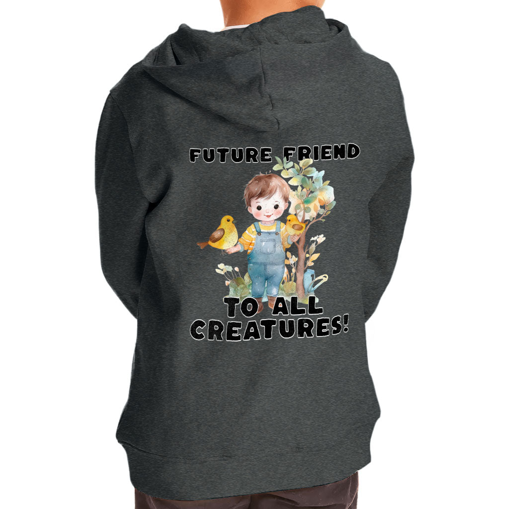 Future Friend for All Creatures Toddler Full-Zip Hoodie - Cute Toddler Hoodie - Colorful Kids' Hoodie