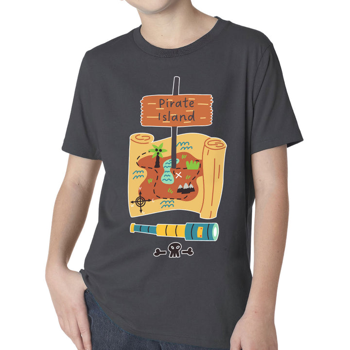 Pirate Island Kids' Classic Fit T-Shirt - Map Print T-Shirt - Cool Classic Fit Tee