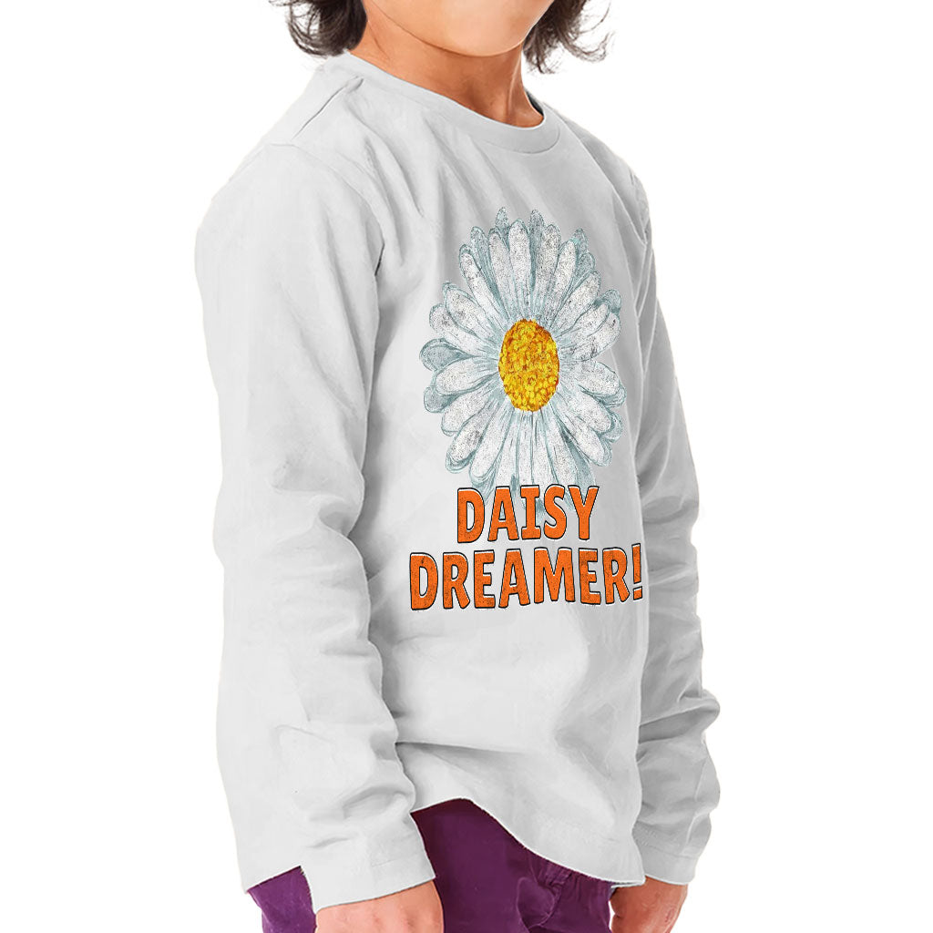 Daisy Dreamer Toddler Long Sleeve T-Shirt - Minimalistic Kids' T-Shirt - Printed Long Sleeve Tee