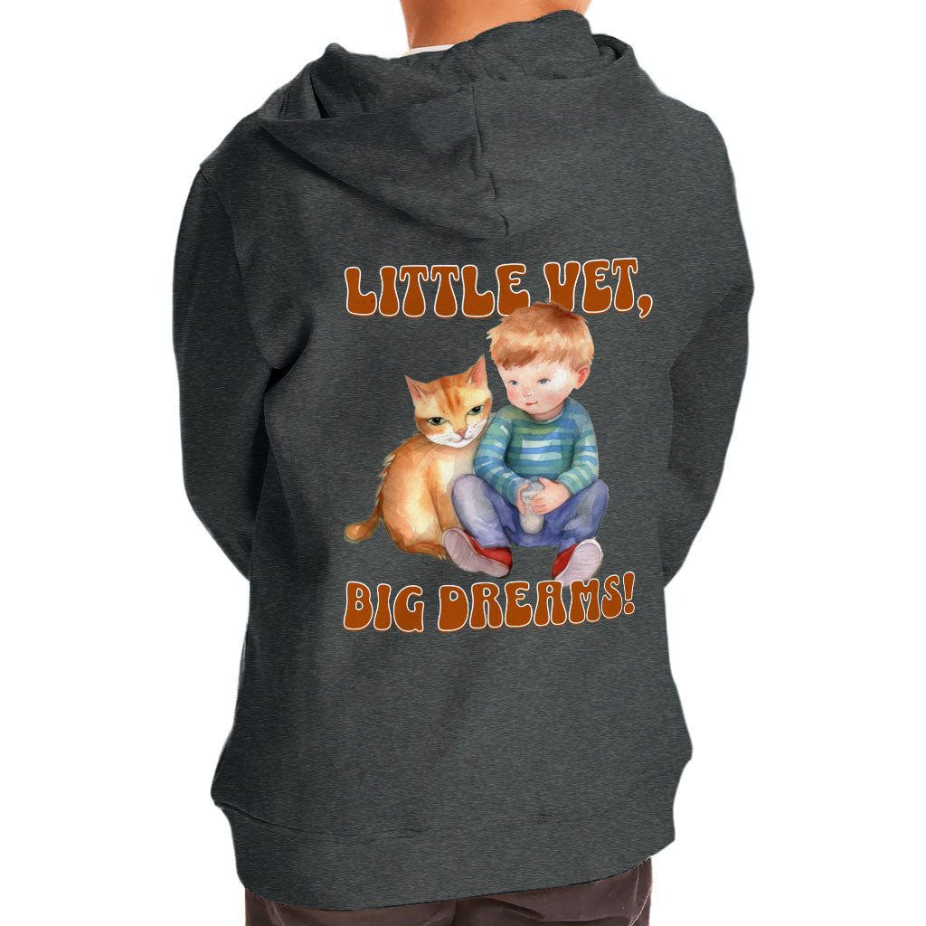 Little Vet Big Dream Toddler Full-Zip Hoodie - Cat Toddler Hoodie - Animal Lover Kids' Hoodie