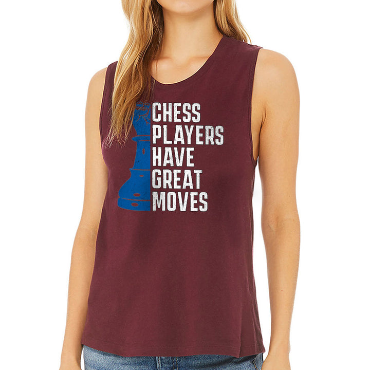 Chess Players Women's Muscle Tank - Cool Design Tank Top - Word Design Workout Tank
