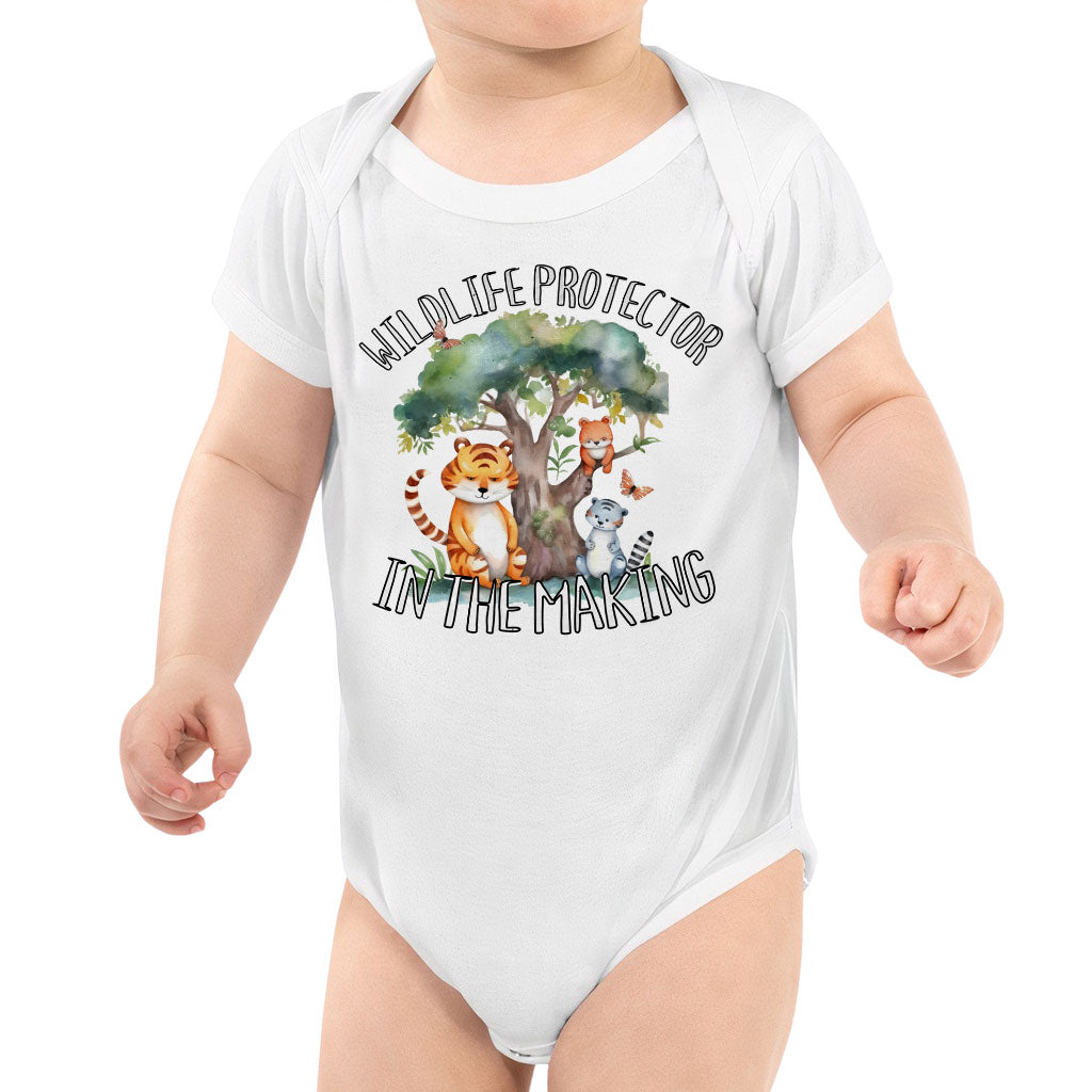 Wildlife Protector Baby Jersey Onesie - Animals Baby Bodysuit - Themed Baby One-Piece