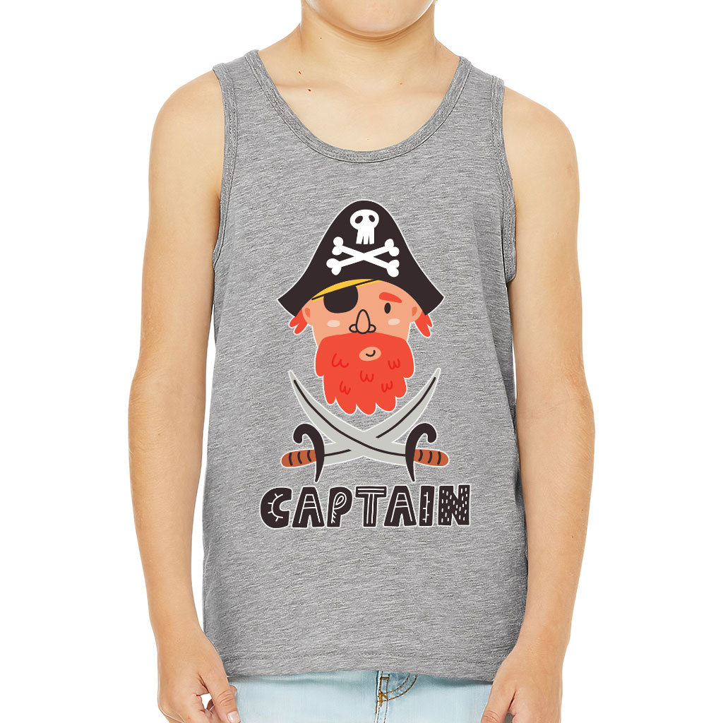 Captain Kids' Jersey Tank - Pirate Themed Sleeveless T-Shirt - Cool Kids' Tank Top