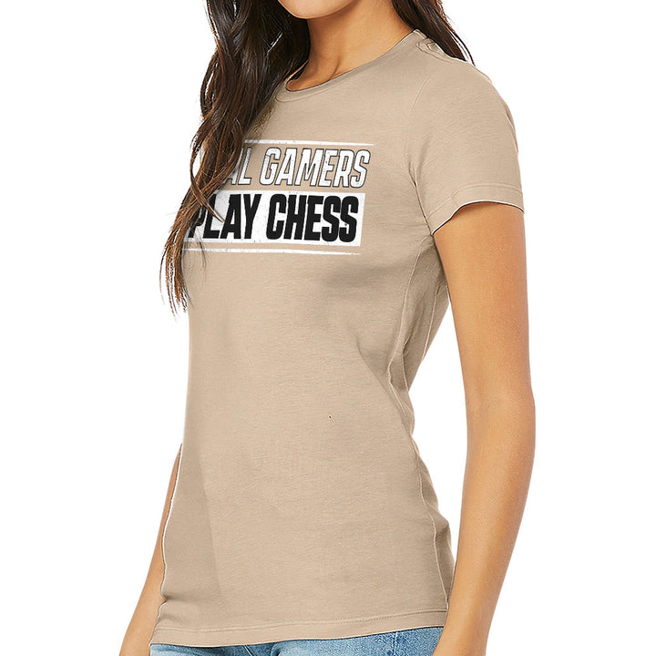 Real Gamers Slim Fit T-Shirt - Word Graphic Women's T-Shirt - Graphic Slim Fit Tee