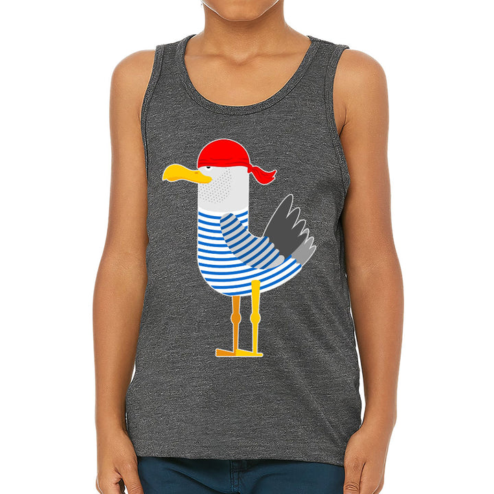 Bird Pirate Kids' Jersey Tank - Cool Sleeveless T-Shirt - Printed Kids' Tank Top