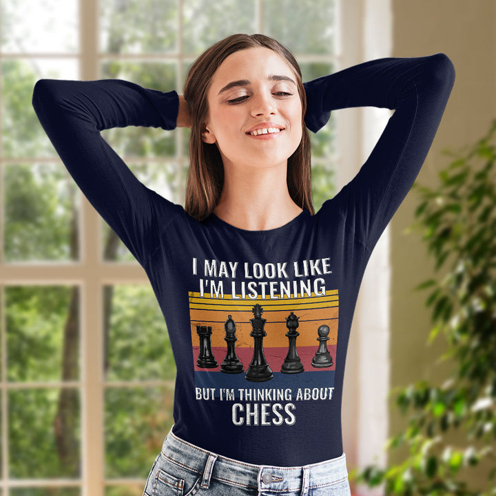 Chess Women's Long Sleeve T-Shirt - Bright Long Sleeve Tee - Colorful T-Shirt