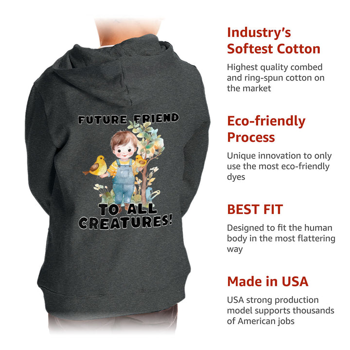 Future Friend for All Creatures Toddler Full-Zip Hoodie - Cute Toddler Hoodie - Colorful Kids' Hoodie