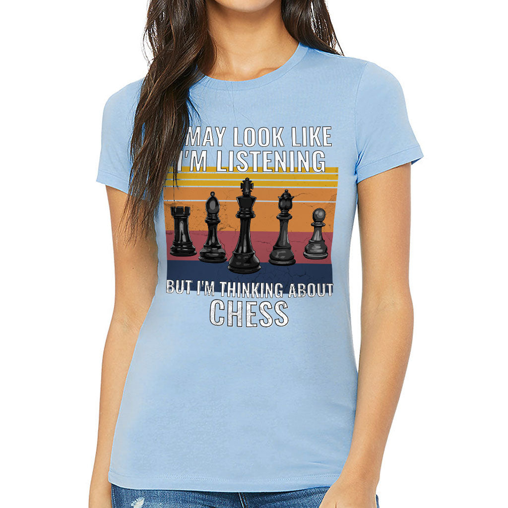 Chess Slim Fit T-Shirt - Bright Women's T-Shirt - Colorful Slim Fit Tee