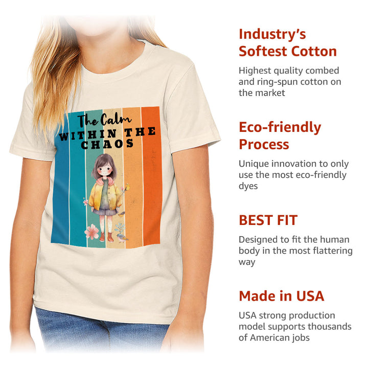 The Calm Within the Chaos Kids' T-Shirt - Flower Girl T-Shirt - Art Tee Shirt for Kids