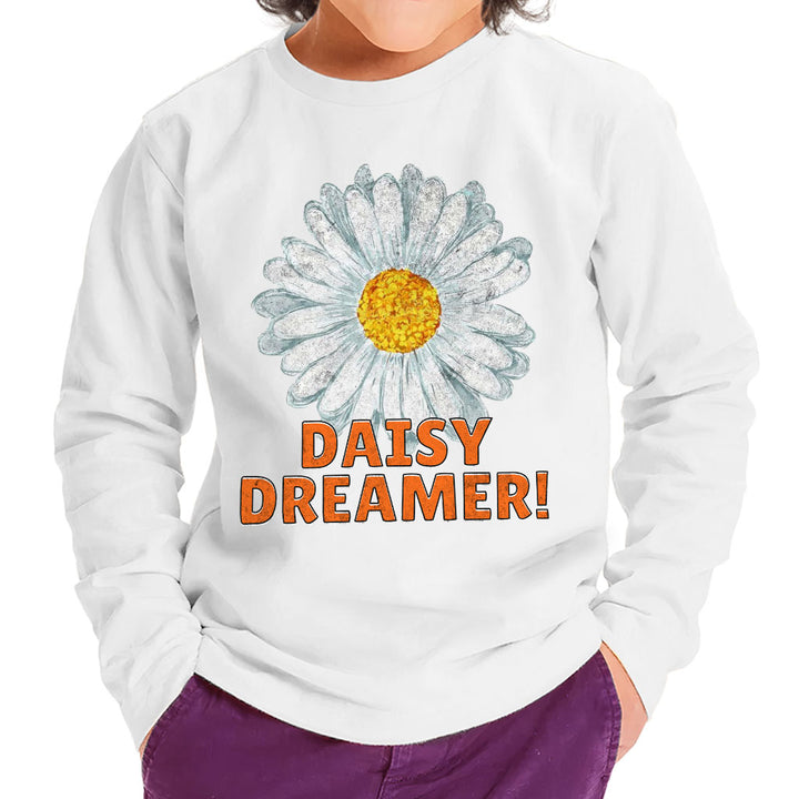 Daisy Dreamer Toddler Long Sleeve T-Shirt - Minimalistic Kids' T-Shirt - Printed Long Sleeve Tee