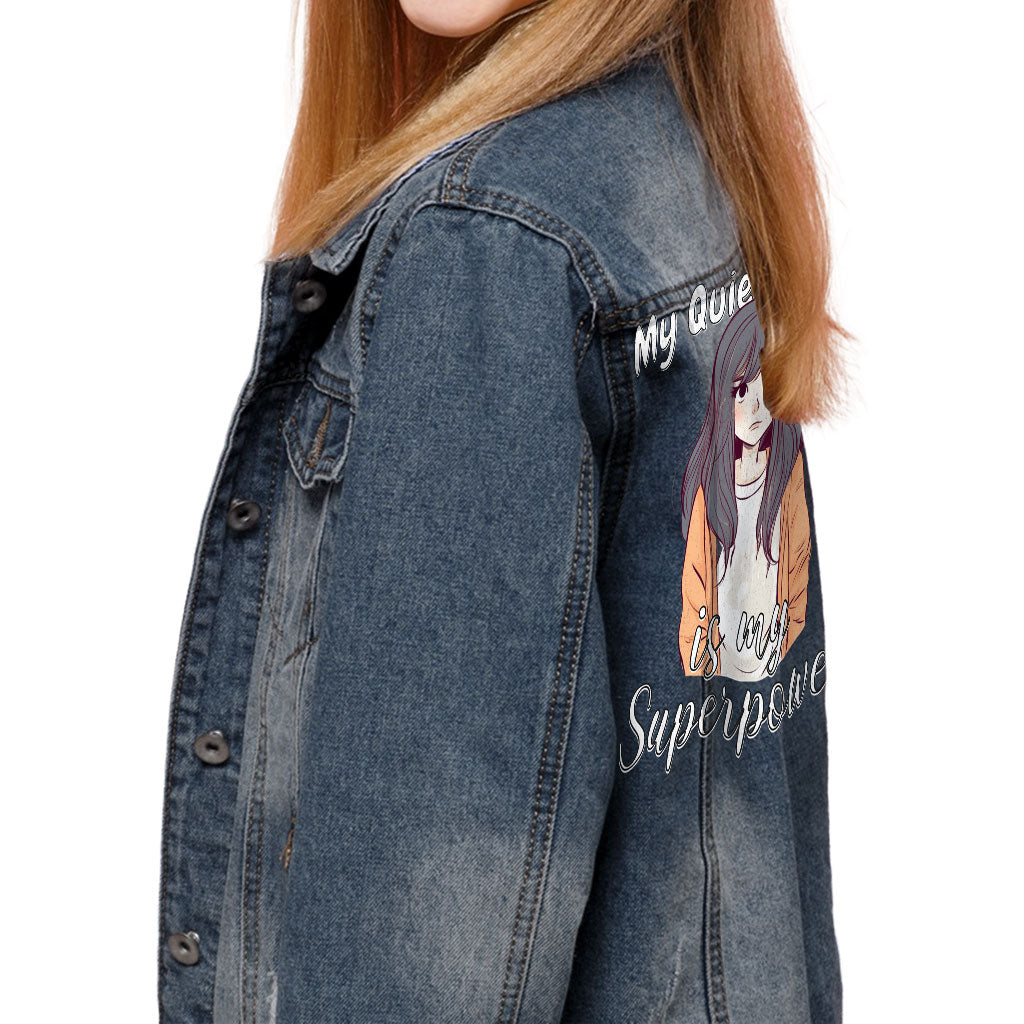 My Quiet Nature Kids' Denim Jacket - Beautiful Jean Jacket - Unique Denim Jacket for Kids