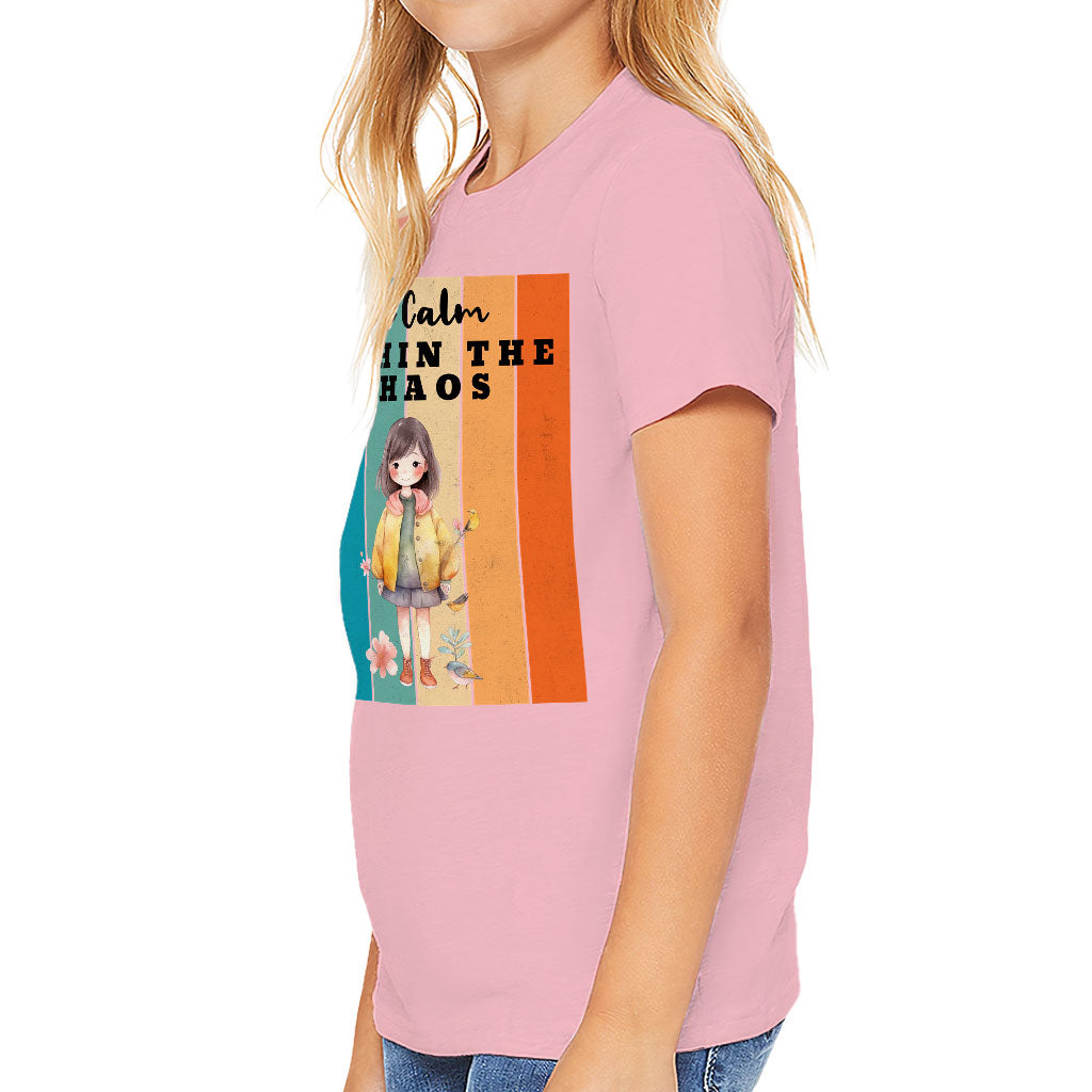 The Calm Within the Chaos Kids' T-Shirt - Flower Girl T-Shirt - Art Tee Shirt for Kids