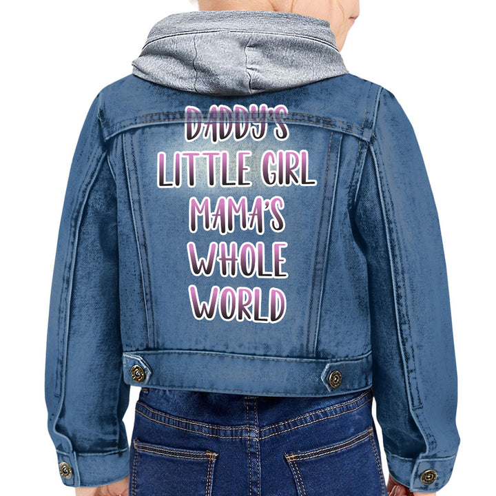 Daddy's Little Girl Toddler Hooded Denim Jacket - Cute Jean Jacket - Printed Denim Jacket for Kids