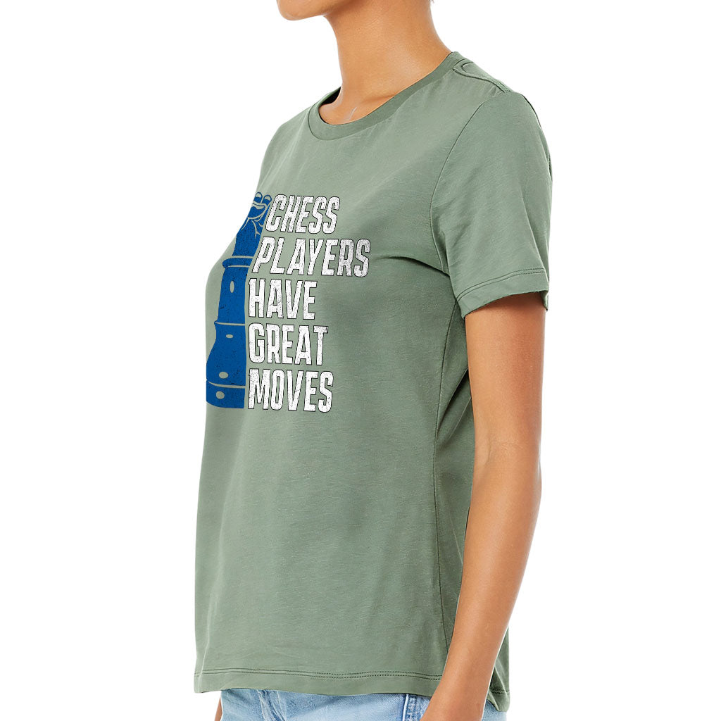 Chess Players Women's T-Shirt - Cool Design T-Shirt - Word Design Relaxed Tee