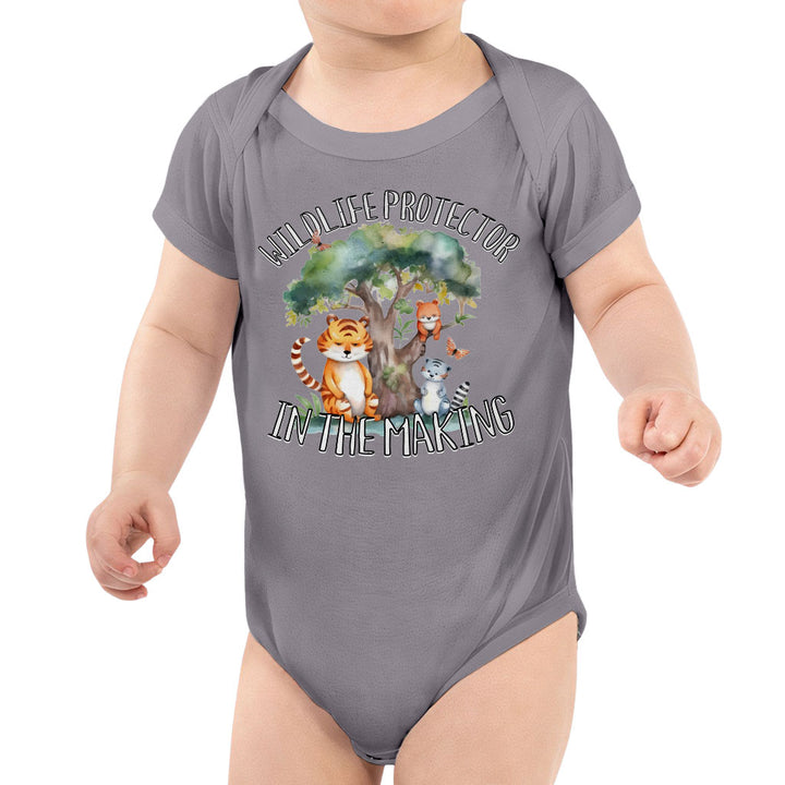 Wildlife Protector Baby Jersey Onesie - Animals Baby Bodysuit - Themed Baby One-Piece