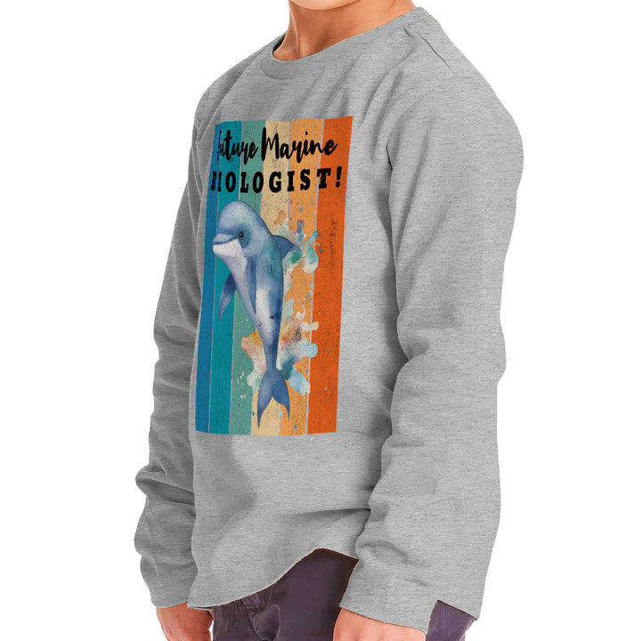 Future Marine Biologist Toddler Long Sleeve T-Shirt - Dolphin Kids' T-Shirt - Printed Long Sleeve Tee