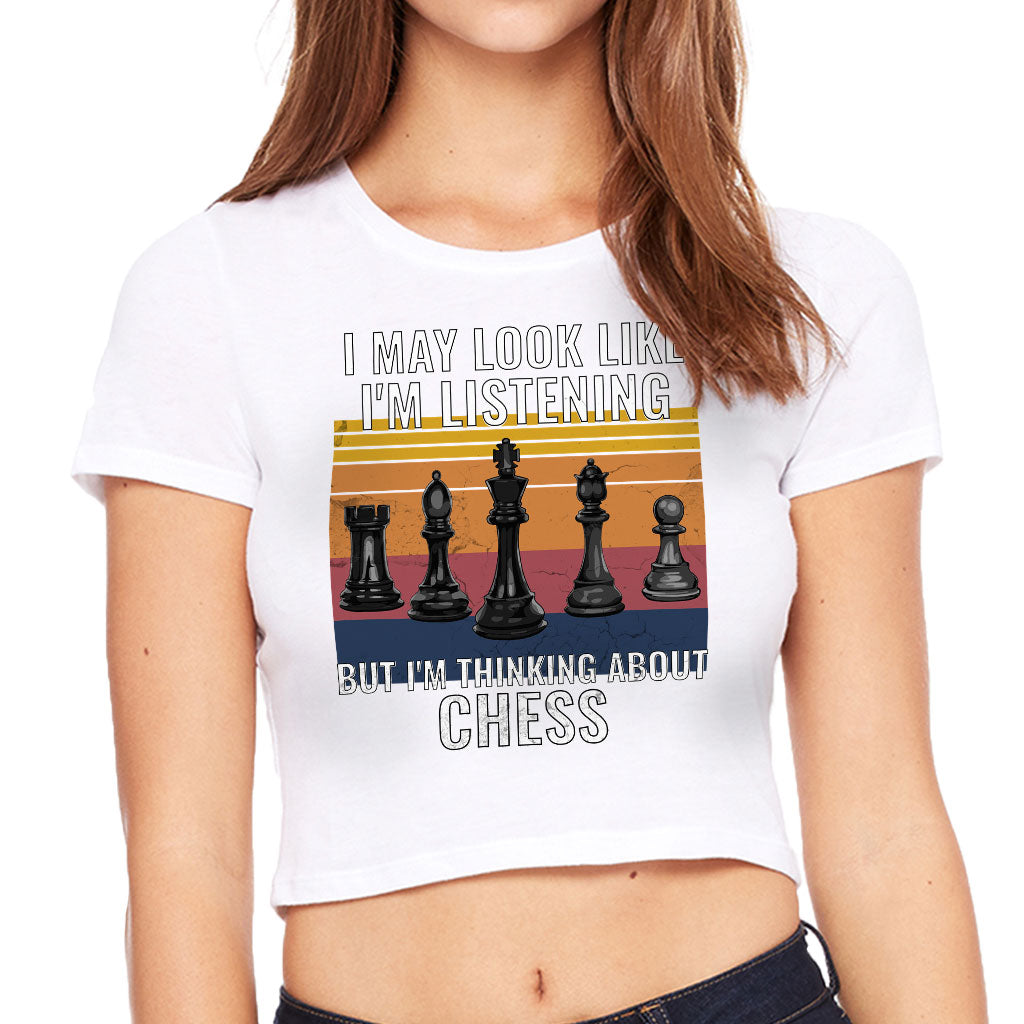 Chess Women's Cropped T-Shirt - Bright Crop Top - Colorful Cropped Tee